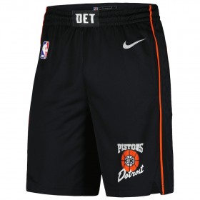 Män Detroit Pistons Shorts Nike 2023-24 City Edition Svart Swingman